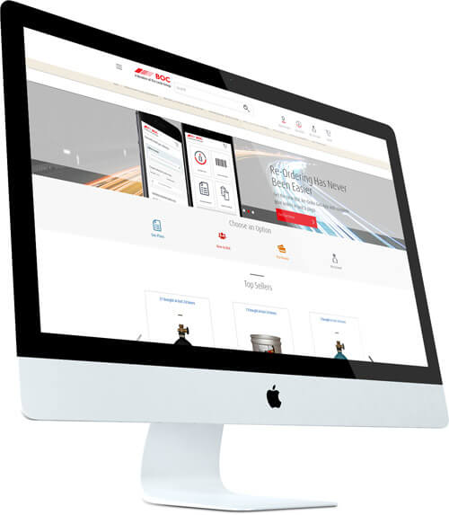BOC Australia website shown on a desktop monitor