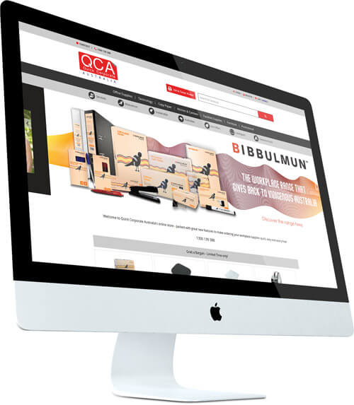 Quick Corporate Australia website shown on a desktop monitor