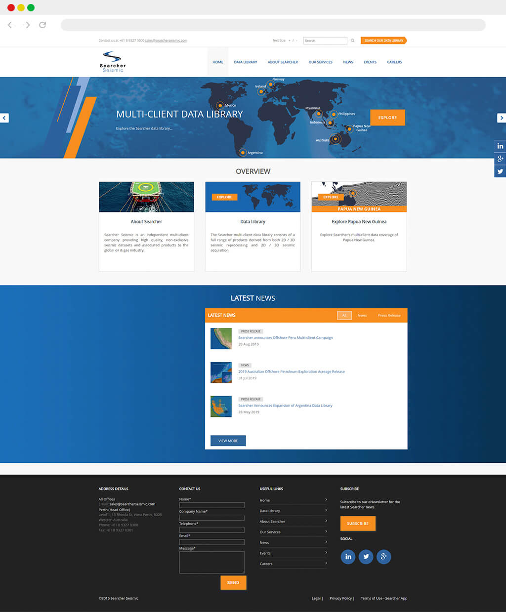 Searcher Seismic website